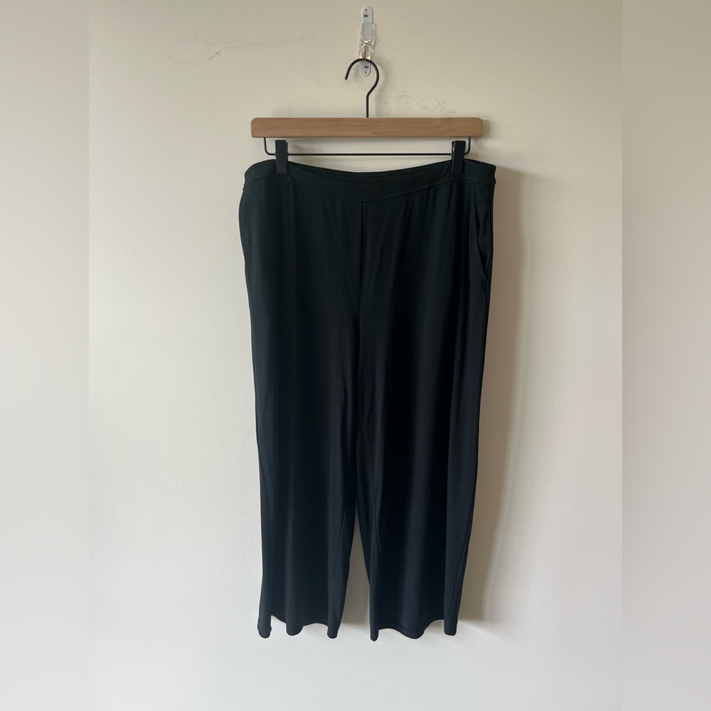 J. Jill Wearever Collection Full-Leg Cropped Black Lounge Pants Size LP